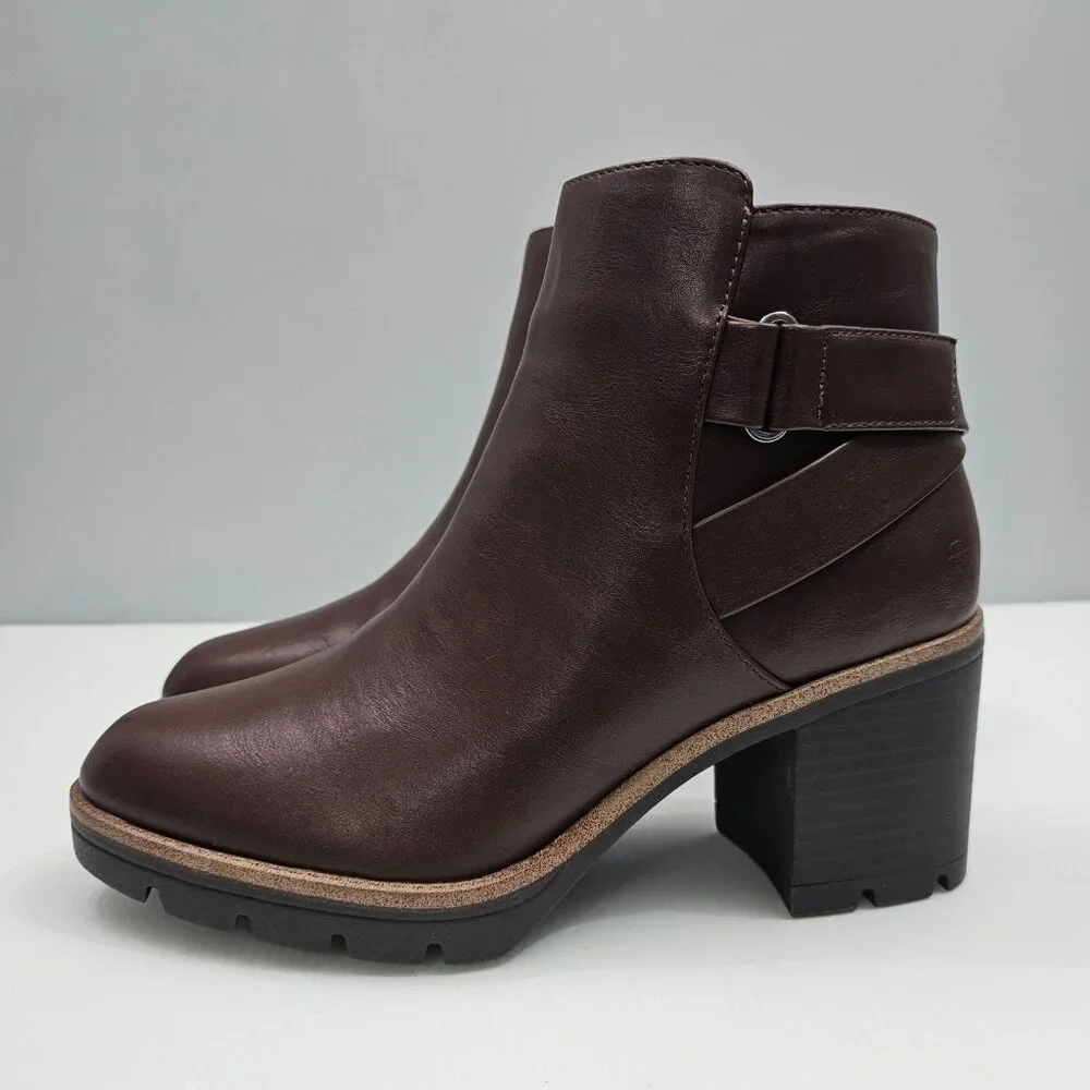 Naturalizer Madalynn Strap Ankle Boot Women 9 Brown Water Resistant Lug Sole NEW - Picture 14 of 14